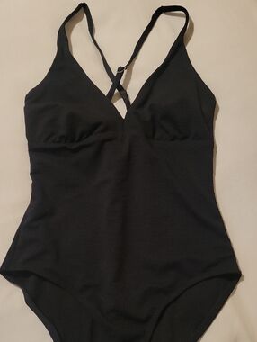 Catalina Black One-Piece Swimsuit with Crisscross Back
